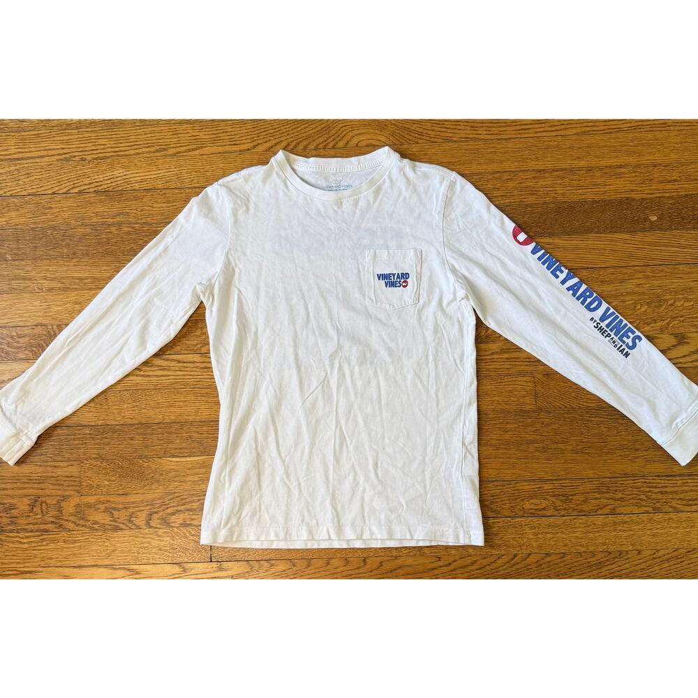 Vineyard Vines Kids White Pocket Long Sleeve Shirt 12-14